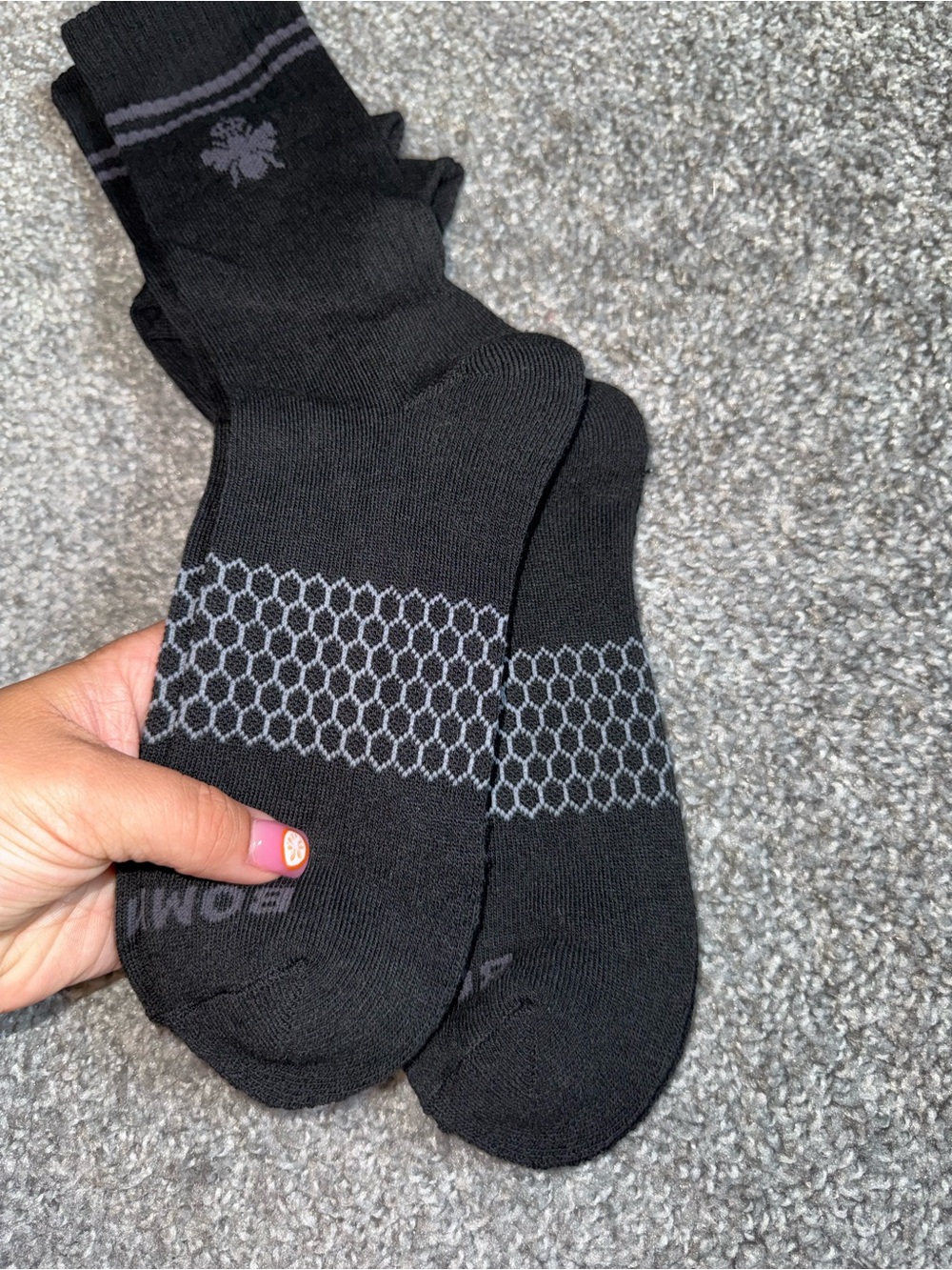 Bombas Honeycomb 2-Pack Crew Calf Socks Size Medium Brand New Unisex Blk 2-Pairs - Picture 5 of 5